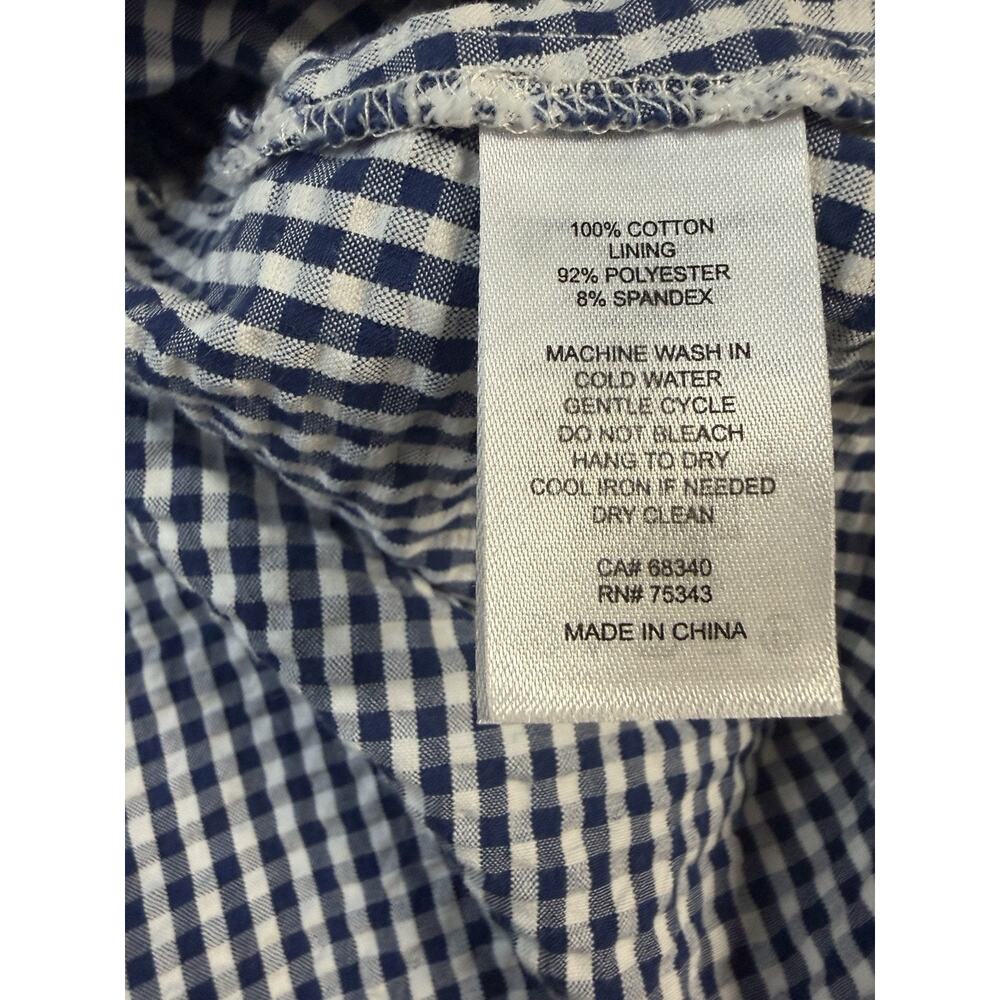 Caroline Constas Dress Blue Gingham Smocked Maxi Sundress Cottagecore Large - Picture 6 of 6